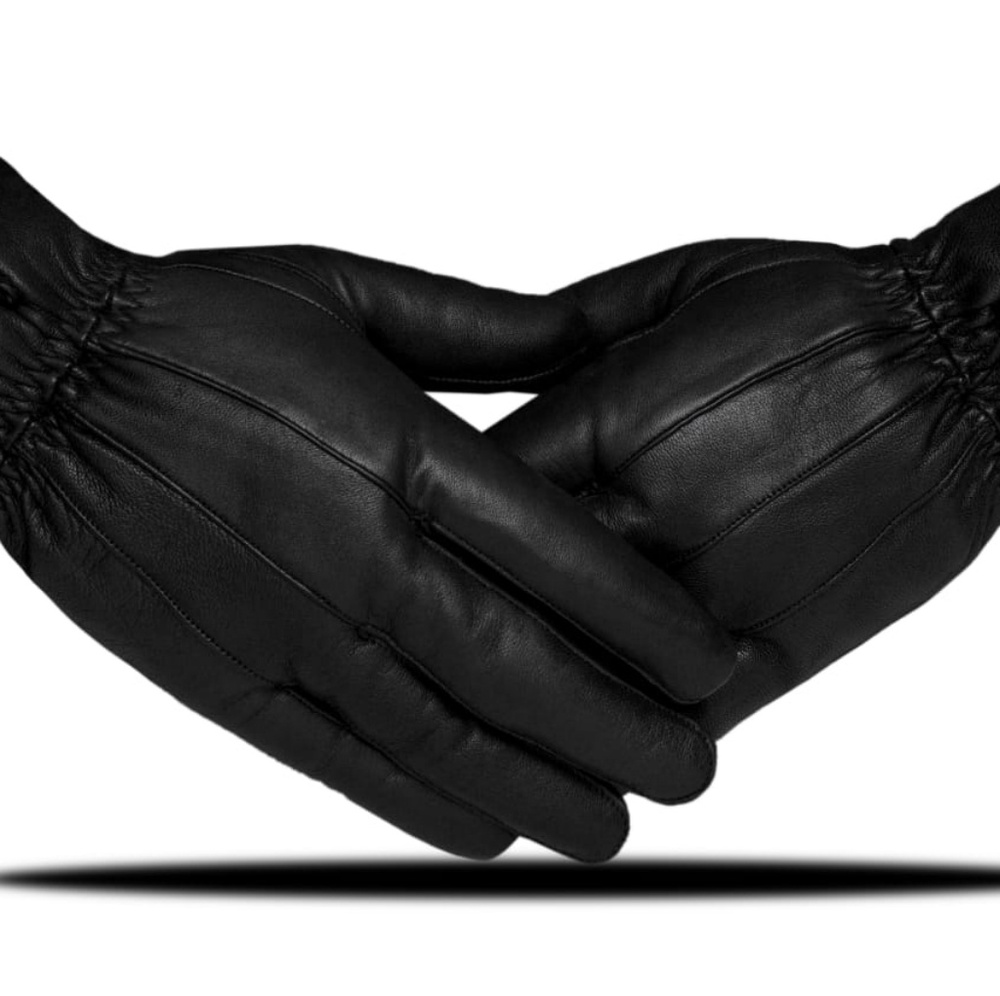 Genuine Leather Driving Touchscreen Gloves Men